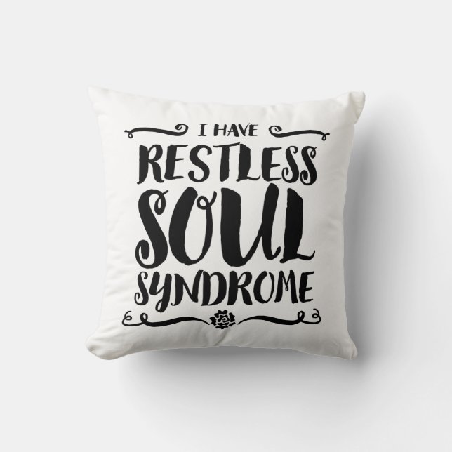 Restless Soul Syndrome Typography Hippie Cushion (Front)