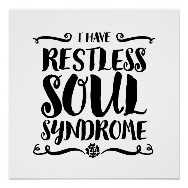 Restless Soul Syndrome Typography Hippie Poster (Front)