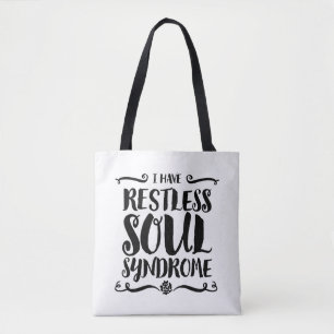 Restless Soul Syndrome Typography Hippie Tote Bag