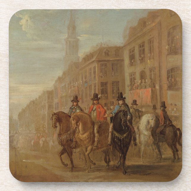 Restoration Procession of Charles II at Cheapside, Coaster (Front)