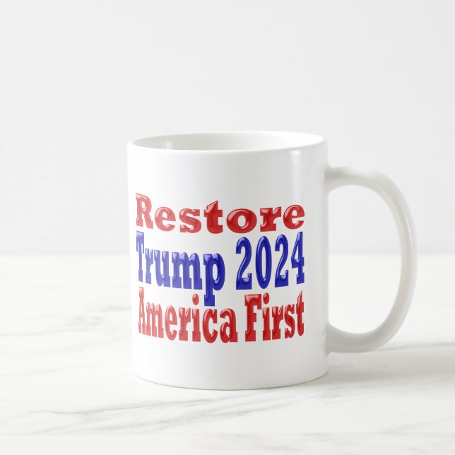 Restore America First Trump 2024 half Coffee Mug (Right)