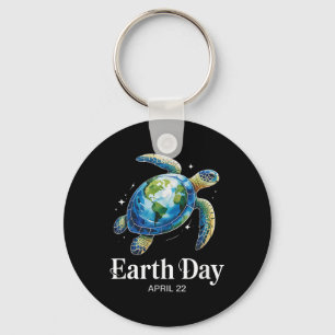 Restore Earth Earth Day 2025 Sea Turtle Art Save T Key Ring