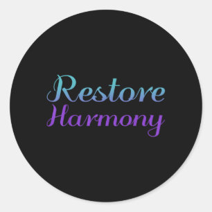 Restore Harmony Suicide Prevention Awareness Classic Round Sticker