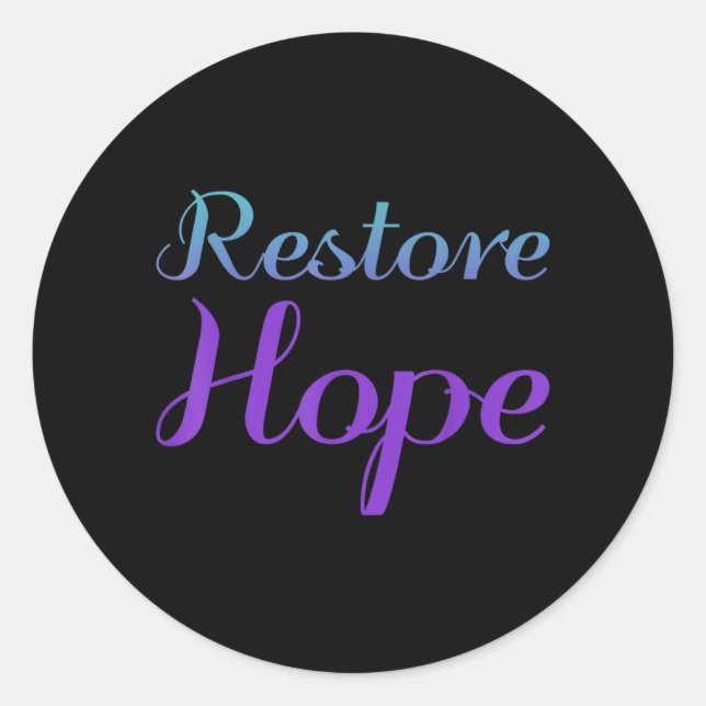 Restore Hope Prevention Classic Round Sticker (Front)