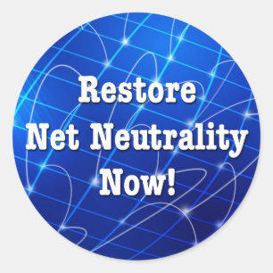 Restore Net Neutrality Now! Classic Round Sticker