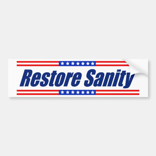 Restore Sanity Bumper Sticker (Front)