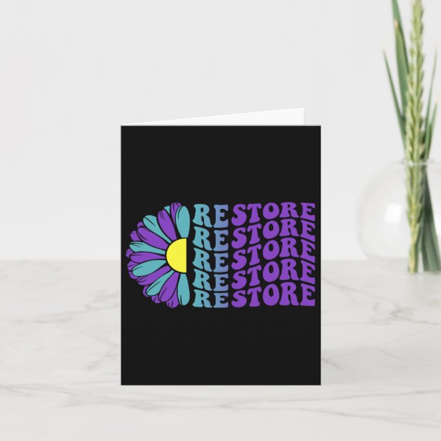 Restore Suicide Prevention Depression Awareness 1  Card (Front)