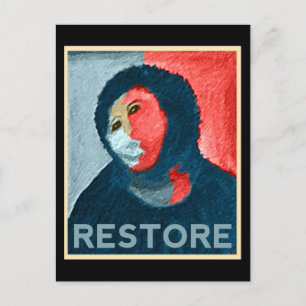 RESTORE - Support Spanish Lady Art Restoration Postcard