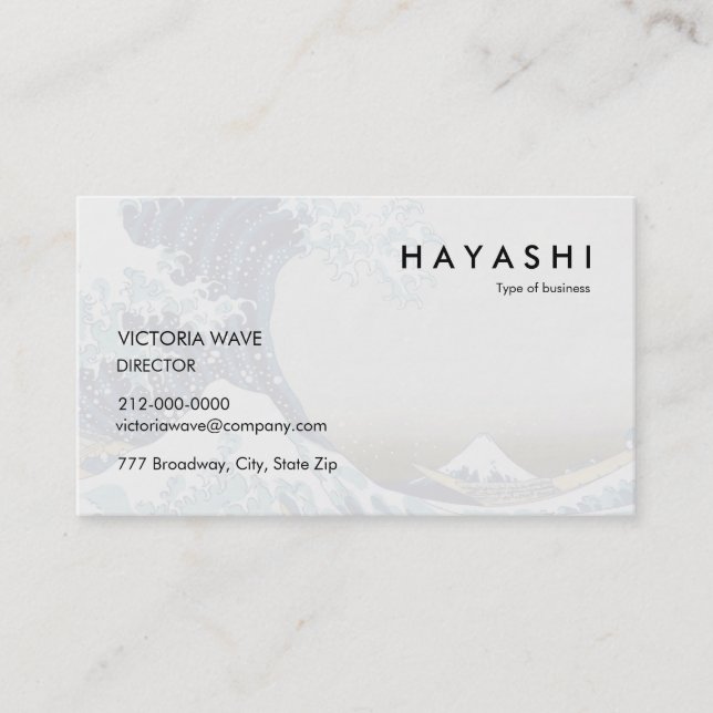 Restored Great Wave off Kanagawa by Hokusai Business Card (Front)