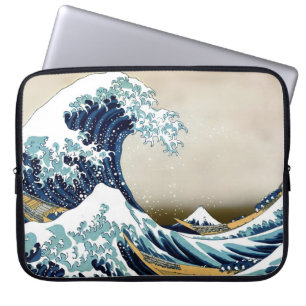 Restored Great Wave off Kanagawa by Hokusai Laptop Sleeve