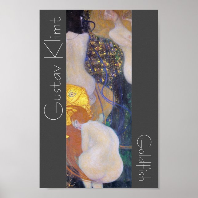Restored Klimt Goldfish Art Nouveau Painting Poster (Front)