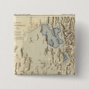 Restored Outline of Lake Bonneville 15 Cm Square Badge