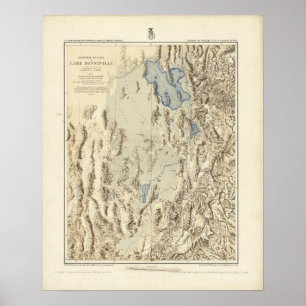 Restored Outline of Lake Bonneville Poster