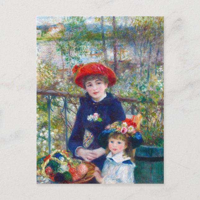 Restored Renoir Two Sisters On the Terrace Artwork Postcard (Front)