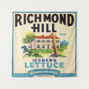Restored Richmond Hill Lettuce Crate Label  Tapestry