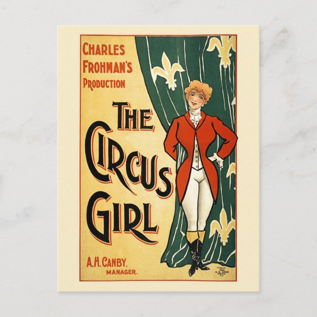 restored The Circus Girl vintage poster Postcard (Front)