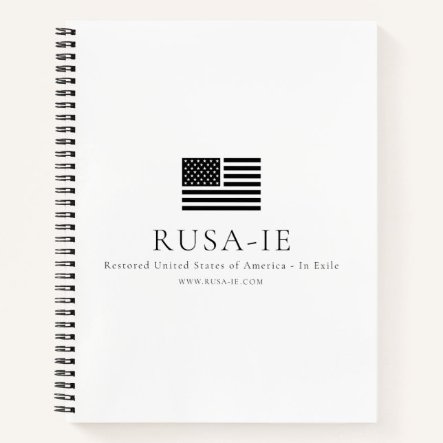 Restored United States of America - In Exile Notebook (Front)