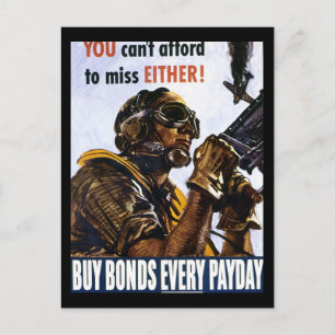 RESTORED "You can't afford to miss, either" bonds Postcard