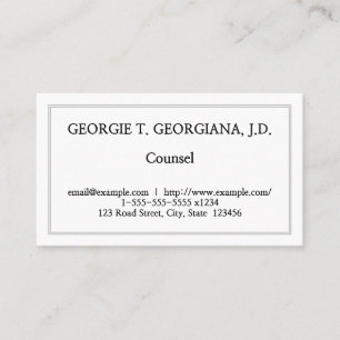 Restrained and Plain Counsel Business Card