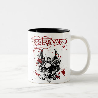 Restrayned Logo BloodSplatter Two-Tone Coffee Mug