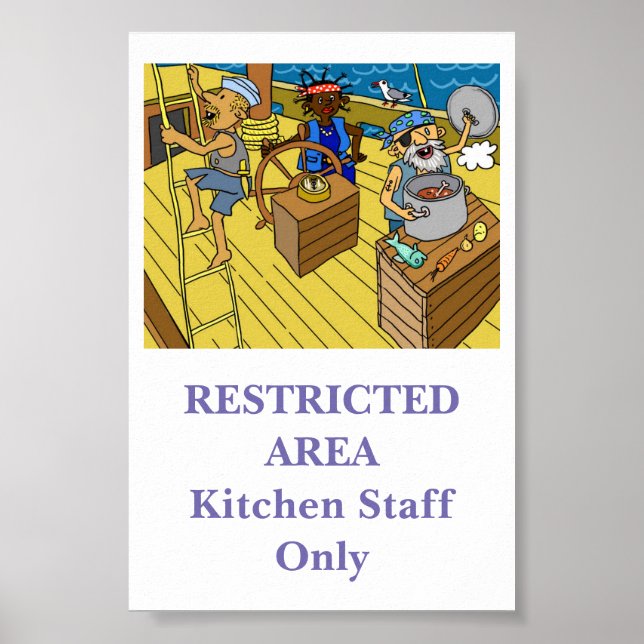 Restricted Area .. kitchen staff only sign (Front)