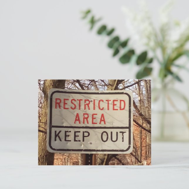 Restricted Sign Postcard (Standing Front)