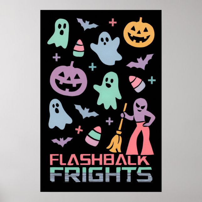Restro Halloween Pattern | 80s Poster (Front)