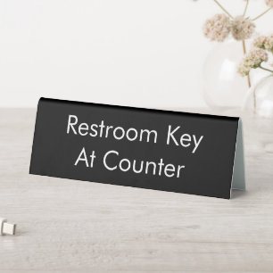 Restroom Key At Counter Black