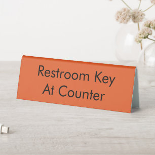 Restroom Key At Counter Orange