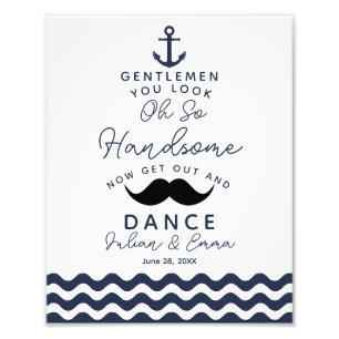 Restroom mens bathroom wedding sign navy