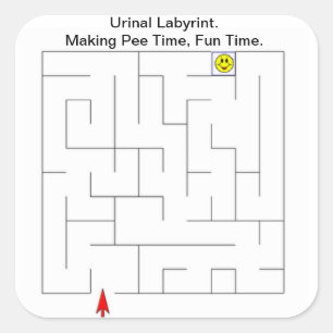 Restroom Urinal Labyrinth Square Sticker