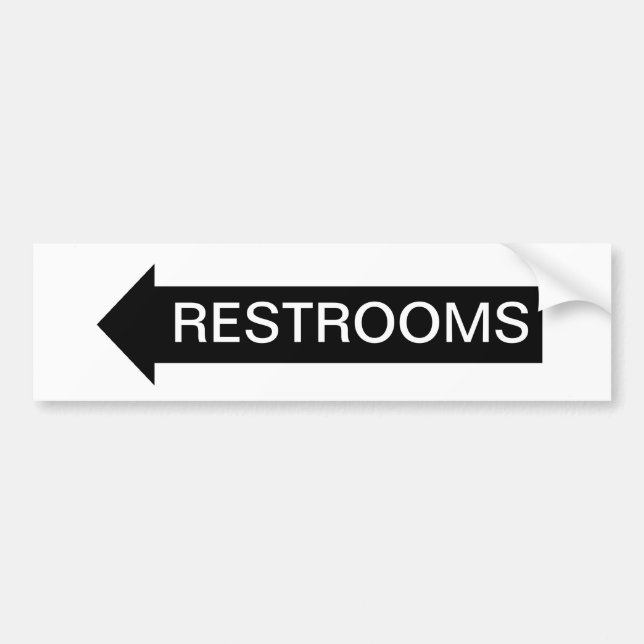 Restrooms Arrow Sign Bumper Sticker (Front)