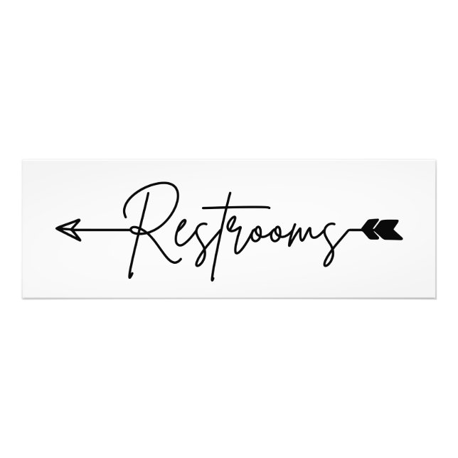 Restrooms direction sign left, party arrow Poster (Front)