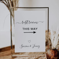 Restrooms This Way Wedding Sign