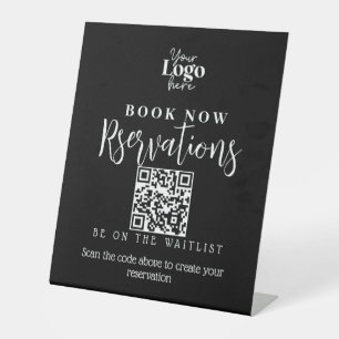 Resturant reservation modern script Pedestal Sign