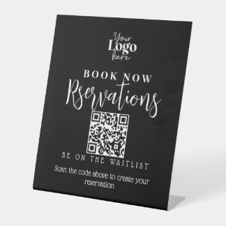Resturant reservation modern script Pedestal Sign