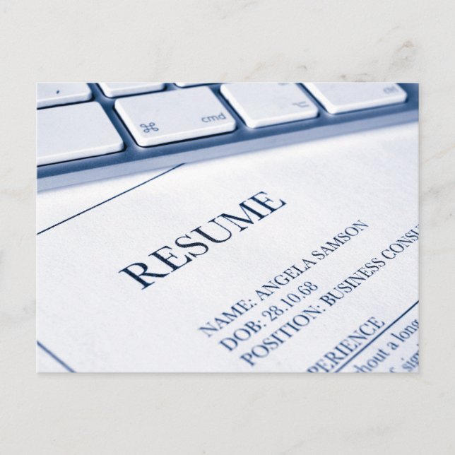 resume or cv job application postcard (Front)