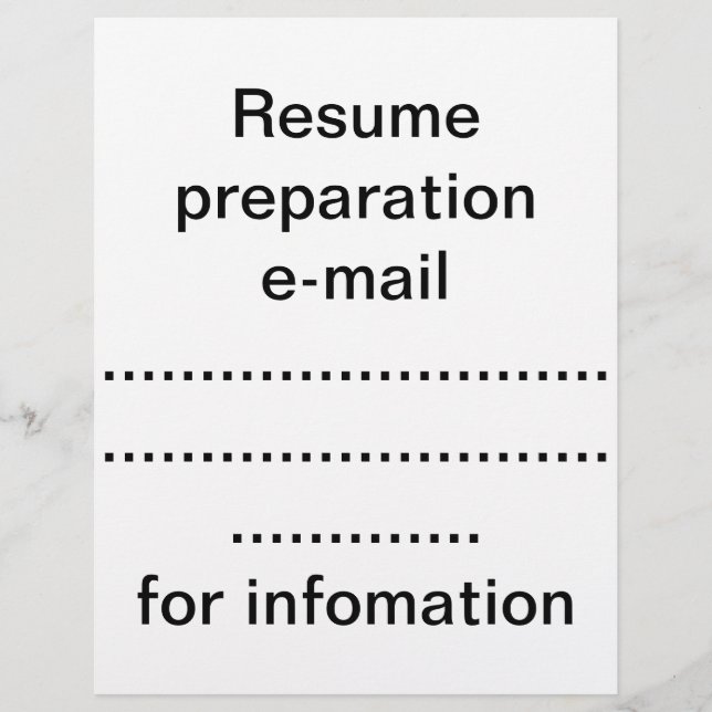 Resume preparation flyer (Front)