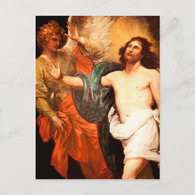Resurrected Christ Gazing Upward Postcard (Front)