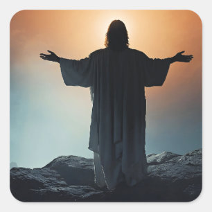 Resurrection and Ascension Square Sticker
