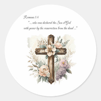 Resurrection, Bible Quote, Faith, Christianity, Je Classic Round Sticker