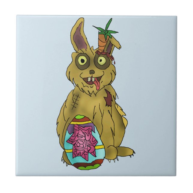 Resurrection Bunny Ceramic Photo Tile (Front)