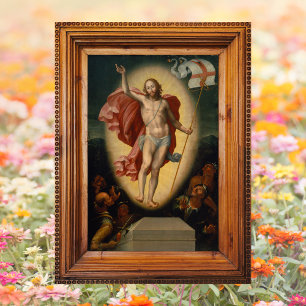 Resurrection Christ is risen Christian Art Easter Poster