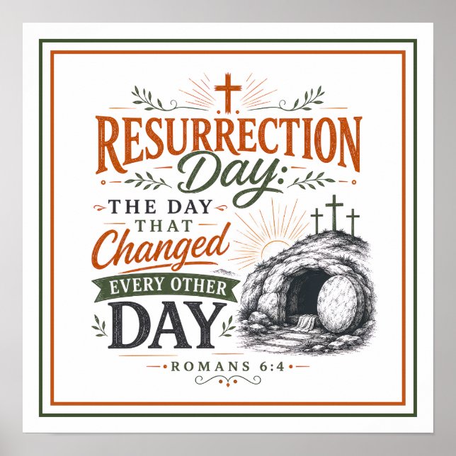 Resurrection Day Changed Every Other Day Quote Poster (Front)