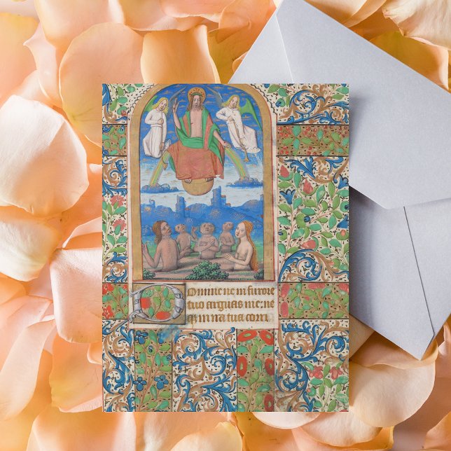 Resurrection Easter Mediaeval Manuscript Postcard (Resurrection Easter Medieval Manuscript Catholic Christian Postcard)