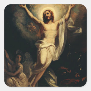 Resurrection of Christ by Robert Wilhelm Ekman Square Sticker