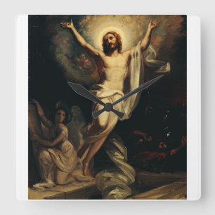 Resurrection of Christ by Robert Wilhelm Ekman Square Wall Clock
