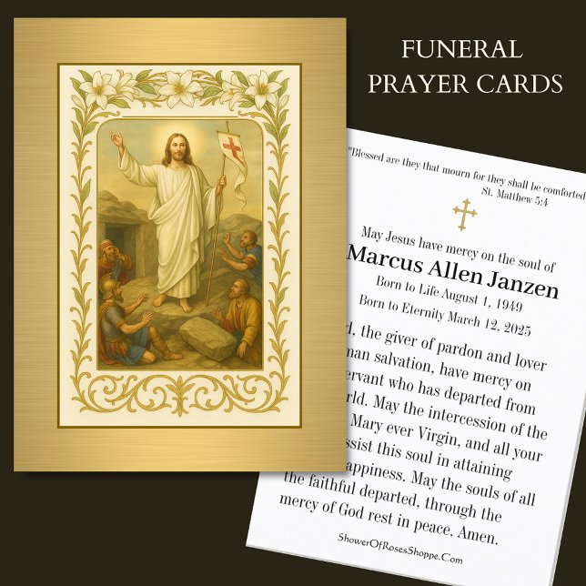 Resurrection of Christ Catholic Funeral Memorial Business Card (Creator Uploaded)