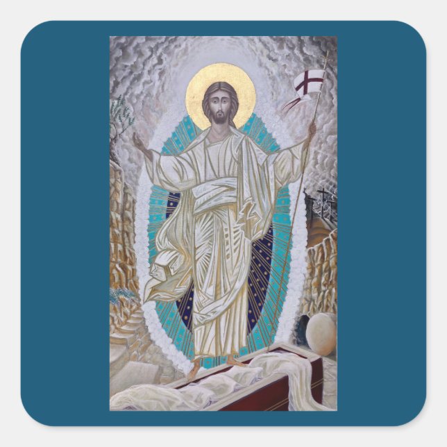 Resurrection of Christ Icon Square Sticker (Front)