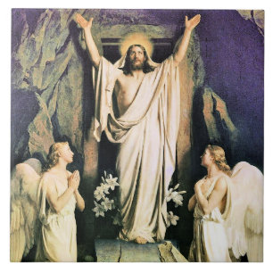 Resurrection of Christ, painting by Carl Bloch, Ceramic Tile